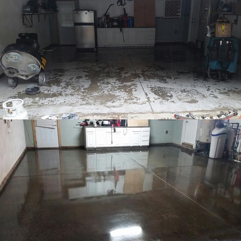 polished concrete garage floor vs epoxy